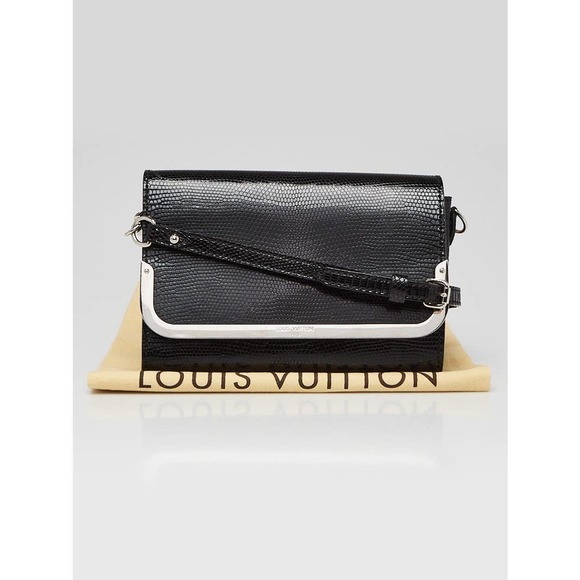 Louis Vuitton Handbags - Louis Vuitton Exotic Lizard Leather Rossmore PM Black Evening Crossbody LV Bag